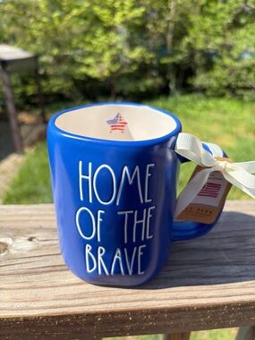 Rae Dunn “Home of the Brave” Blue Patriotic Mug 🇺🇸